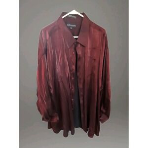 D'AMANTE Couture Mens Burgundy‎ Diamond Print Dress Shirt Size 20-34/35 Big Man